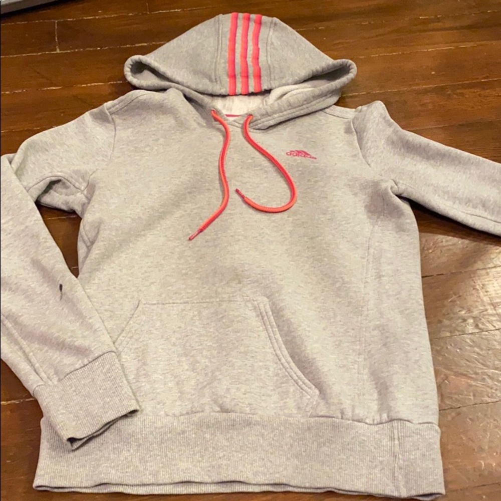 Gray and Pink Adidas Hoodie